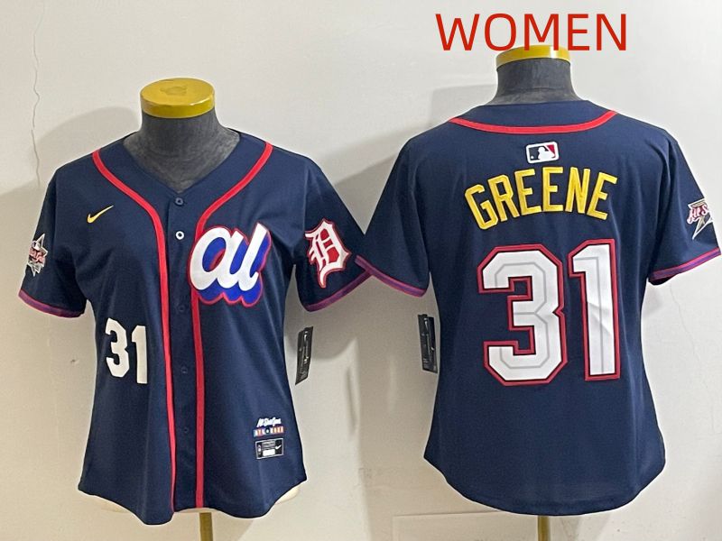 Women 2025 Detroit Tigers #31 Greene Drak Blue All star Nike MLB Jersey style 3